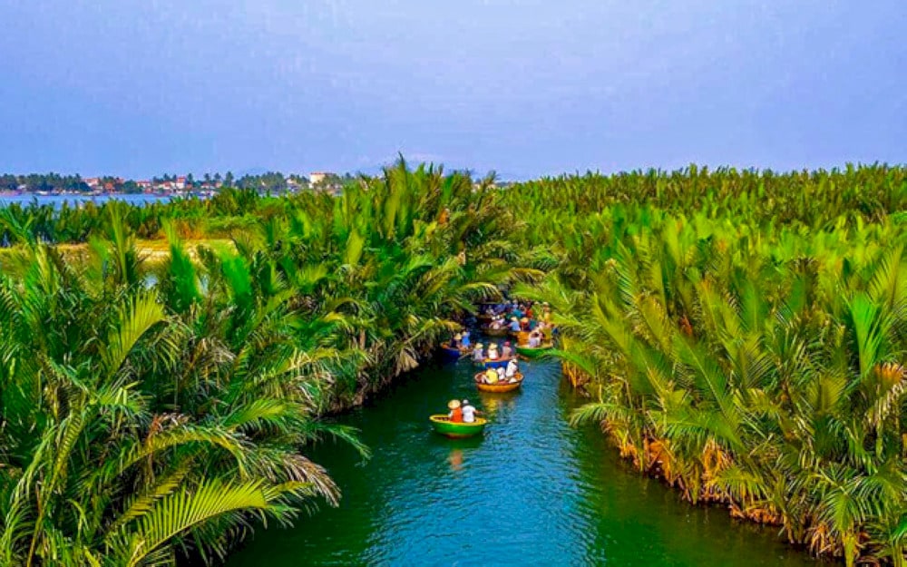 Visitors can travel in traditional sampans